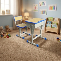 Confortable en plastique siège unique bleu mobilier scolaire chaise enfant étude Portable formation bureau et chaise ensemble