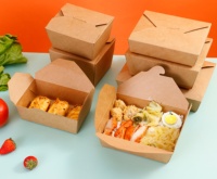 Boîte de papier kraft à compartiment Boîte de restauration en papier jetable de qualité alimentaire Conteneur à emporter pour fast-food