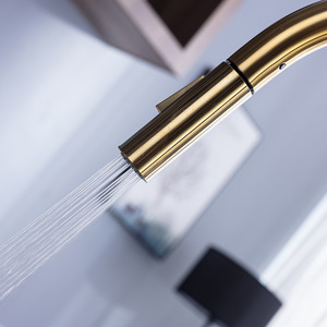 Brushed Gold Pull Down Kitchen Faucet Kitchen Sink Faucet Kitchen <strong>Taps</strong> - Product Image 5