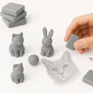 FOSKA facile à façonner couleur <span class=keywords><strong>grise</strong></span> <span class=keywords><strong>gomme</strong></span> d'artiste pliable pétrie pour les étudiants qui étudient le <span class=keywords><strong>dessin</strong></span> et l'esquisse retour aux fournitures scolaires - Product Image 5