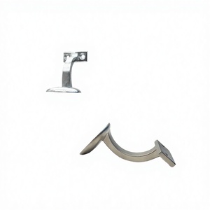 Heavy Duty Contemporary <b>Iron</b> Handrail Bracket with Round Base for Apartment Stairs Water Resistant Wall-Mounted Handrail - Product Image 3
