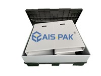 Conteneur d'expédition pliable intelligent en plastique, boîte de stockage, palette de manutention, paquets de manchons méga