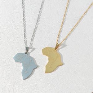 Collar con colgante de <span class=keywords><strong>mapa</strong></span> africano de <span class=keywords><strong>África</strong></span> con relleno de oro de 18K <span class=keywords><strong>para</strong></span> hombres y mujeres, joyería etíope al por mayor, collar de <span class=keywords><strong>mapa</strong></span> africano de acero inoxidable - Product Image 3