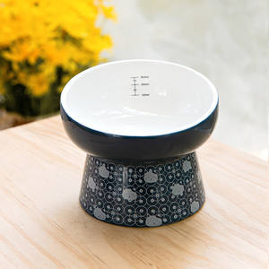 BESTCERA Diretamente Bonito Cerâmica Pet Alimentador Standup Gato Elevado Tigelas De Cerâmica Pequeno Cão Levantado Comida Gato Água Tigela Inclinada - Product Image 4