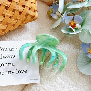 Accessoires pour cheveux pour femmes, ensemble de pinces à cheveux simples en plastique vert avocat, grandes pinces à cheveux, pinces à cheveux pour femme, vente en gros - Product Image 6