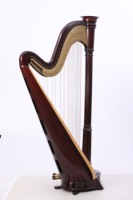 Harpe à pédales vintage 47 cordes, octave supérieure en Sol - 7ème octave en Do, archet, cordes de marque, harpe à pédales étendue, chariot, ensemble