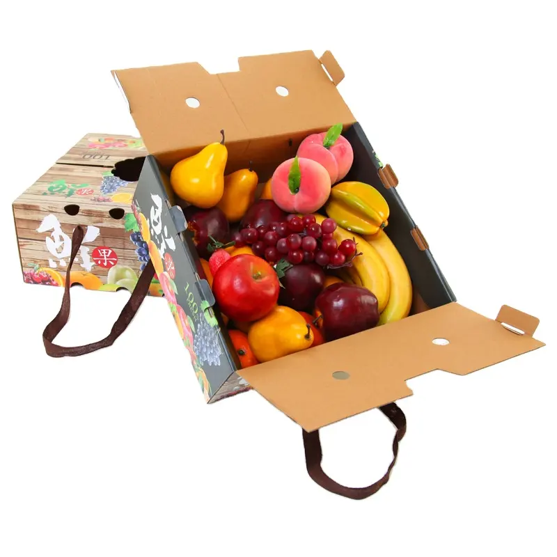 Gestanst Golfkarton Kartonnen Doos Voor 5Kg Apple Oranje Dozen Fruit En Groente Fruit Doos
