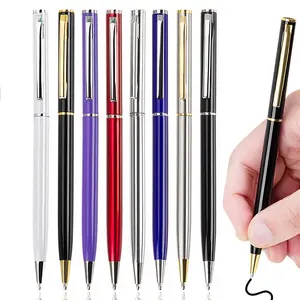 To promote multi-color custom LOGO slim metal ballpoint pen for hotel meetings