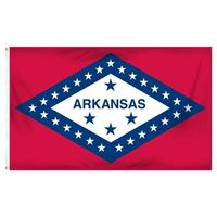Nouveau drapeau de l'État d'Arkansas, 3 x 5 pieds, 100 % polyester, double face, fabriqué aux États-Unis