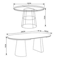 Table à manger extensible moderne de luxe réglable en placage de bois, avec base cylindrique en MDF à grain assorti, pour hôtels et usines