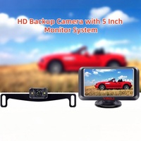 Kit de moniteur de sauvegarde HD 5 "caméra de recul à Vision nocturne étanche avec caméra filaire de plaque d'immatriculation