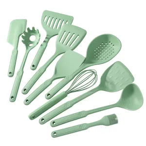 Juego de utensilios de cocina antiadherentes, espátula, cuchara, juego de utensilios de cocina, 12 Uds. De silicona de grado alimenticio OEM, venta al por mayor