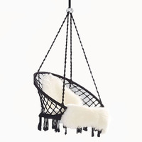 Chaise à bascule en macramé tricoté, meuble de jardin, hamac en corde de coton tricoté, style Boho