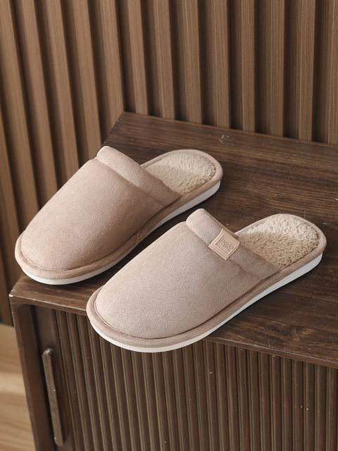 Cozy Memory Foam House Slippers for Women Men | Fuzzy Plush Lining Faux Suede Bedroom Shoes | Low MOQ Customizable