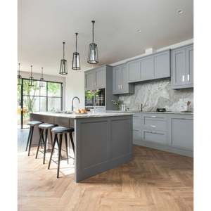 Mueble de Cocina Modular de Estilo Americano Moderno y Lujoso, Gabinete de Cocina Clásico de Madera con Diseño de Isla de Cocina, Precio de Fábrica - Product Image 5