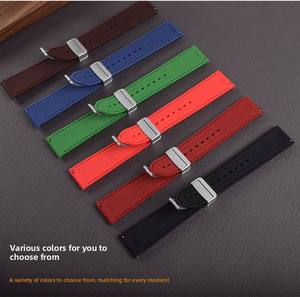 Bracelets de montre en silicone simili cuir pour Samsung Huawei et montres universelles de 22 mm, boucle magnétique à dégagement rapide - Product Image 3