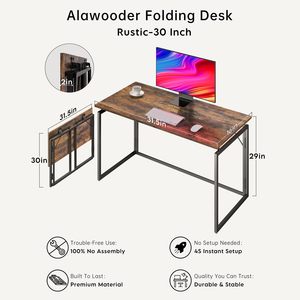 Mesa de Comedor Plegable Minimalista SENYU, Ahorra Espacio, Compacta, de Madera, Altura Ajustable, Mesa de Escritura Portátil para Sala de Estar - Product Image 5