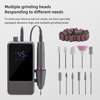 Ponceuse à ongles électrique professionnelle portable pour manucure et pédicure, avec embouts et stylo de gravure