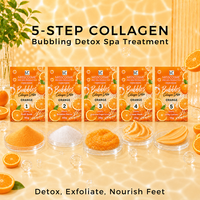 Kit de Pédicure en Gros Orange Bubble Eruption, Traitement des Pieds en 5 Étapes au Collagène Détoxifiant, Boîte pour Spa de Beauté, Personnalisation OEM ODM Disponible