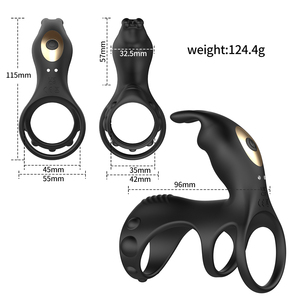 Vibrateur de massage de la prostate en silicone 100% étanche certifié CE ROHS, prix d'usine, noir, retardateur d'éjaculation, anneau de pénis - Product Image 4