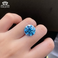 EMEJEWE Diamant de laboratoire bleu certifié IGI VVS2 EX 10,92 ct, couleur vif brillant, pierre précieuse en vrac pour la fabrication de bijoux sur mesure
