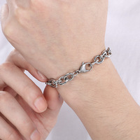 Bracelet à maillons en acier inoxydable de style Instagram, poli électrolytiquement, couleurs argent et or, usage quotidien unisexe