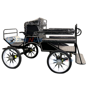 Carro de entrenamiento ecuestre negro para maratón turístico, con tracción de poni, en oferta. - Product Image 5