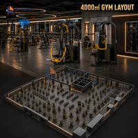 Machines de musculation à charge libre pour salle de sport commerciale, 4000 mètres carrés, solution tout-en-un