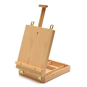 2021 उच्च गुणवत्ता फ्रेंच पेंट कलाकार के लिए लकड़ी की मेज चित्रफलक स्केच चित्रफलक स्टैंड बॉक्स पोर्टेबल डेस्कटॉप बॉक्स