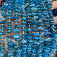 Perles plates irrégulières en améthyste naturelle, aigue-marine et lapis-lazuli 8*10mm en gros pour la fabrication de bijoux