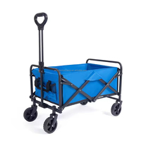 Vagoneta Plegable Reforzada con Ruedas Grandes, Construcción Robusta, Interior Espacioso, Carrito con Ruedas Ajustables