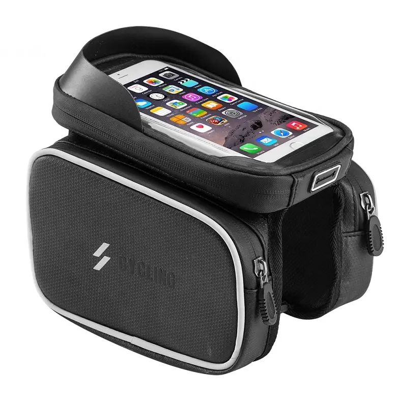 Bike Bicycle Frame Front Head Top Tube Bag Double beutel Cycling Pannier For 6.2 "Cell Phone Smartphone Case