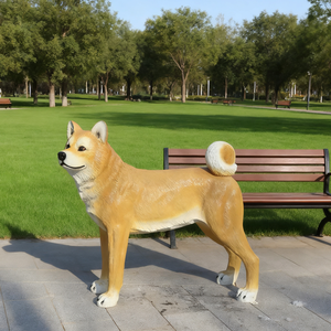 2025 Mới Nhất Thực Tế Akita Inu Con Chó Điêu Khắc Bức Tượng Nhựa Chịu Thời Tiết Vườn Trang Trí Nội Thất Sống Động Như Thật Con Chó Hình Nghệ Thuật Ngoài Trời - Product Image 3