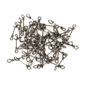 Émerillons de pêche à verrouillage croisé en acier inoxydable, connecteurs pour la pêche au panfish en eau douce, avec goupille de centrage à ressort verrouillable - Product Image 2