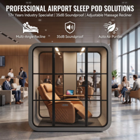Capsule de sommeil intelligente moderne pour aéroport, insonorisée 35 dB, avec purificateur d'air écologique, idéale pour les salons de terminal et les zones de transit