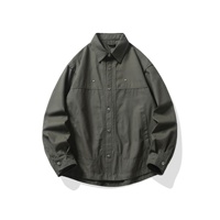 Nouvelle Collection Printemps/Automne 2026 – Blouson Bomber Homme Tendance à Boutonnage Simple, Coupe Ample, Style Chemise de Travail avec Revers