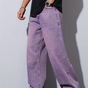 Jeans Anchos de Estilo Urbano para Hombre, Jeans de Pierna Ancha de Alta Calidad, Estilo Hip-hop, Jeans de Mezclilla Vintage Desgastados - Product Image 4