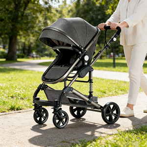 Poussette bébé EN1888 à haute visibilité avec siège auto, <span class=keywords><strong>nacelle</strong></span> réversible, cadre en aluminium pliable, landau bébé, chariot de bébé - Vente en gros - Product Image 6