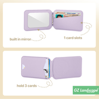 Porte-cartes magnétique puissant pour téléphone avec miroir, cadeau promotionnel pour femmes, maquillage, logo personnalisé, support de téléphone fin en cuir PU