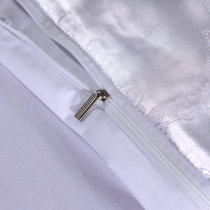 Juego de cama de edredón de tela Jacquard de corte más nórdico de lujo blanco con patrón estampado texturizado - Product Image 4