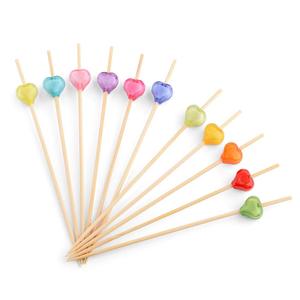 Brochettes à fruits jetables écologiques en bambou, <span class=keywords><strong>cure</strong></span>-dents en forme de diamant <span class=keywords><strong>argent</strong></span>é avec motif lanterne et ballon de football, fournitures de fête - Product Image 4