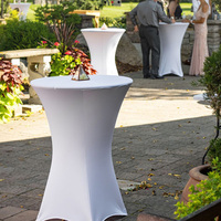 Nappe ronde extensible en spandex pour table de cocktail, idéale pour les mariages et les fêtes, style moderne