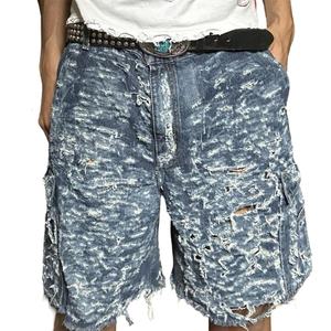 กางเกงยีนส์ขาสั้นผู้ชายสไตล์วินเทจแบบพับได้ รุ่นปี 2014 แฟชั่นสตรีท กางเกงยีนส์คาร์โก้สำหรับผู้ชาย - Product Image 2