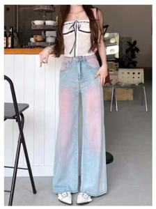 Jeans amples taille haute pour <span class=keywords><strong>femme</strong></span> avec fermeture éclair, style décontracté, grandes tailles, vente en gros du fabricant - Product Image 5