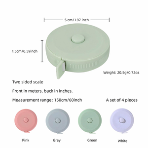 Cinta Métrica Flexible de 2 Metros, Regla de Sastre para Medir el Cuerpo, con Escala en Centímetros y Pulgadas, Retráctil, Autoblocante y Portátil - Product Image 2