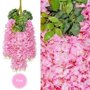 Fleurs artificielles de glycine, bouquet en soie blanche, 30cm-190cm, décorations de plafond pour mariage, accessoires d'extérieur pour la maison - Product Image 4