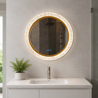 Miroir LED intelligent sans cadre pour salle de bain, interrupteur tactile, anti-buée, intensité réglable, design moderne, IP44, verre flotté, éclairé, pour hôtel et appartement