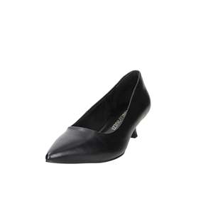 Escarpins pour femmes Marco Tozzi 2-22302-45 en cuir noir à talon bas, chaussures de bureau classiques - Product Image 2