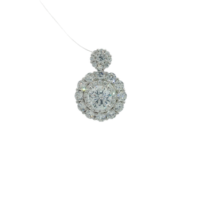Pendentif en diamant de 1 carat cultivé en laboratoire de luxe en or 18 carats avec pendentifs à breloque à réglage halo central vide pour cadeaux - Product Image 2