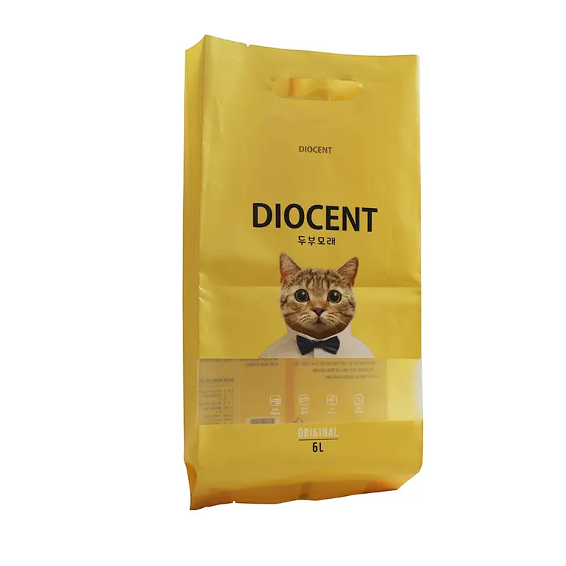 Saco de lanche para animais personalizado, saco de petiscos eco amigável, com zíper biodegradável, 10kg, 15kg, 20kg